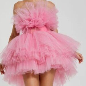 Mac Duggal 20750 Strapless Ruffle A-Line Dress.